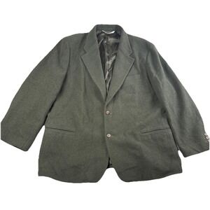 Perry Ellis Portfolio Green Wool Blend Sport Coat Blazer - 48R - Textured Weave
